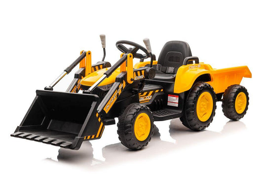 Traktor mit Schaufel BW-X002A: Ein gelbes Wunder für junge Bauarbeiter! - kidsdrive.net - Rideonkidcar - Elektroauto für Kinder - Geschenkidee - Kinderfahrzeug